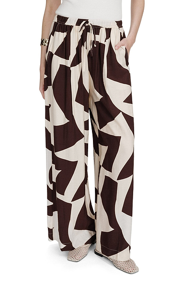 Ladies Grace & Mila Veni Print Wide Leg Trousers