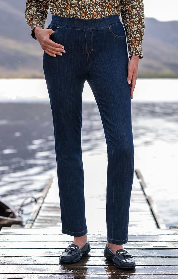Ladies Denim Pull On Trousers
