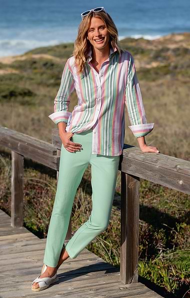 Ladies Denim Pull On Trousers