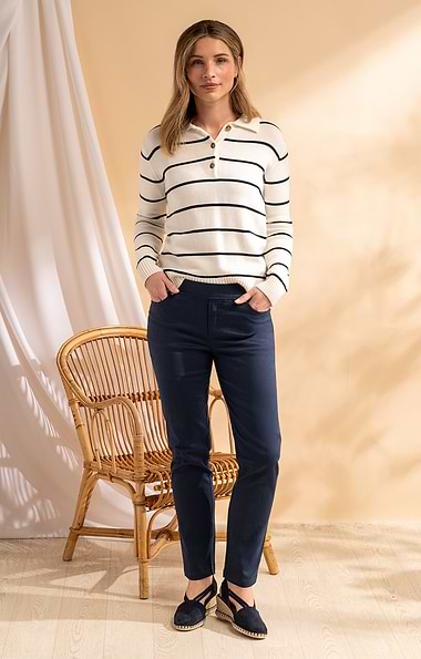 Ladies Denim Pull On Trousers
