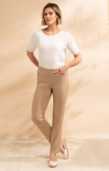 Ladies Denim Pull On Trousers