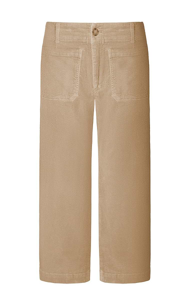 Ladies Washed Cord Cropped Trousers