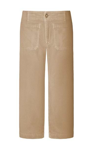 Ladies Washed Cord Cropped Trousers