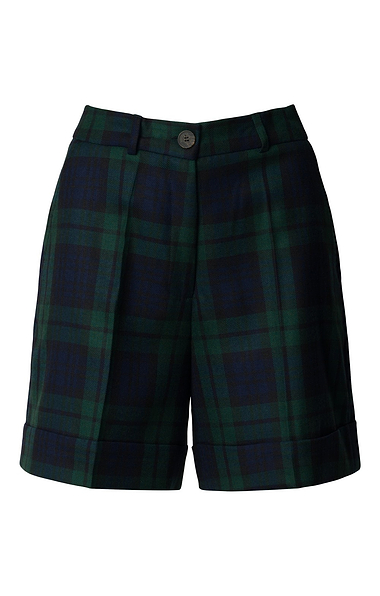 Ladies Turn-Up Tartan Shorts