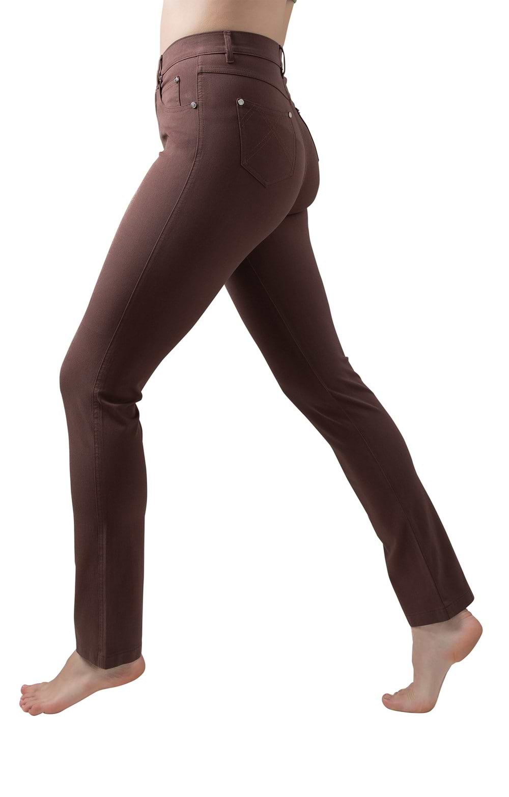 Ladies Marble Slim Straight Jeans, Brown House of Bruar