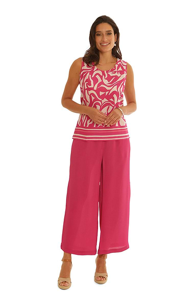 Ladies Pomodoro Wide Leg Crop Trousers