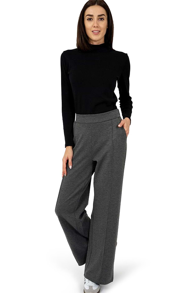 Ladies Wide Leg Jersey Trousers