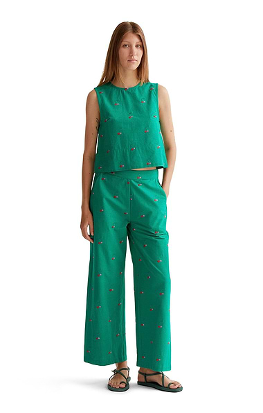 Ladies Compania Fantastica Embroidered Cherry Trousers