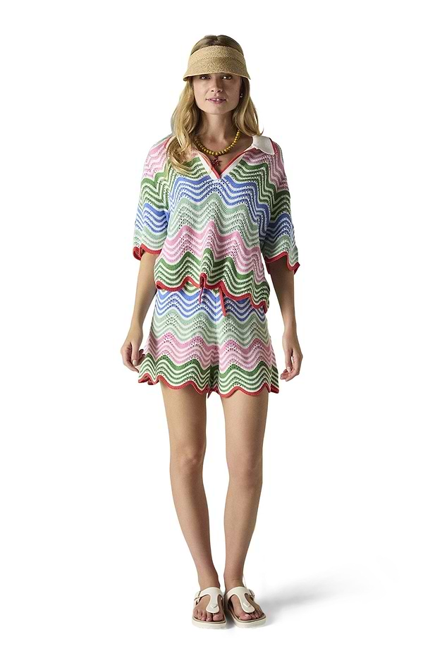 Ladies Joules Sandy Wave Knit Shorts