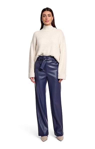 Ladies Rino & Pelle Faux Leather Belted Trousers