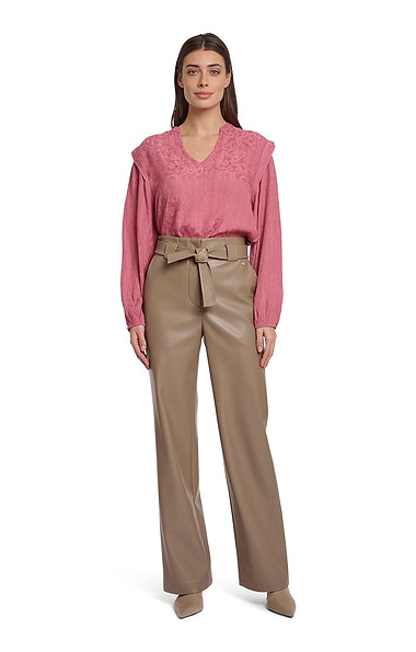 Ladies Rino & Pelle Faux Leather Belted Trousers