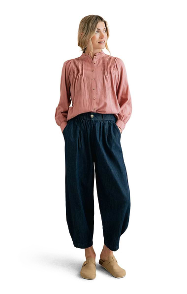 Ladies Lily & Me Ayla Linen-denim Trouser