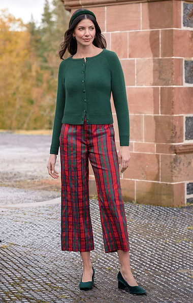 Ladies Cropped Taffeta Trousers