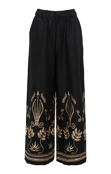 Ladies Aether Concept Embroidered Wide Leg Trousers