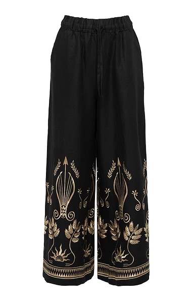 Ladies Aether Concept Embroidered Wide Leg Trousers