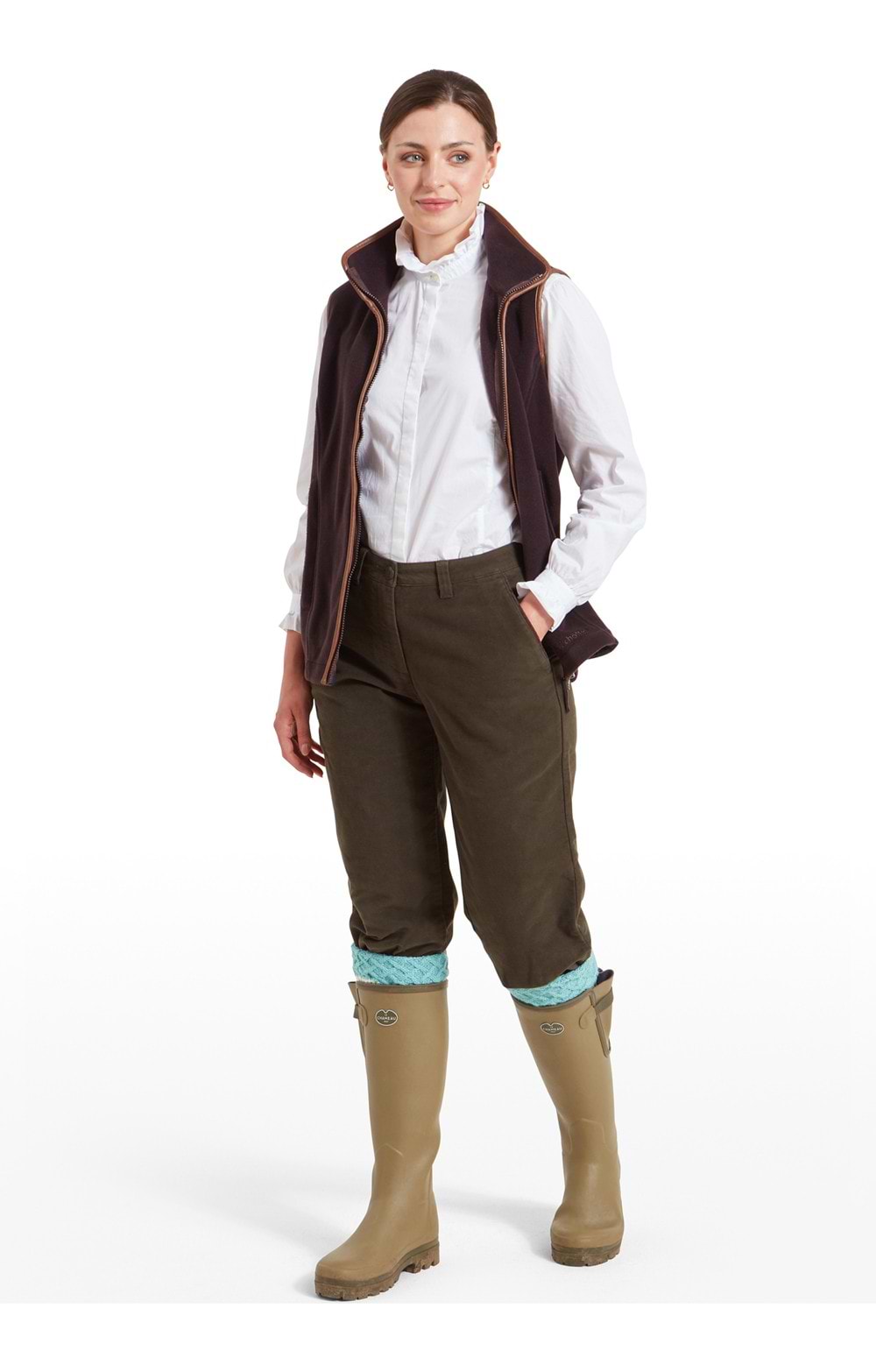 Ladies Schoffel Moleskin Breeks, Green House of Bruar