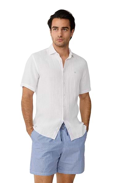 Men's Hackett London Seersucker Elasticated Waist Shorts