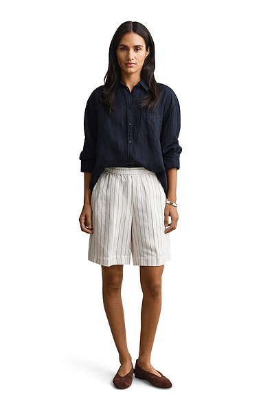 Ladies Gant Striped Linen Blend Shorts