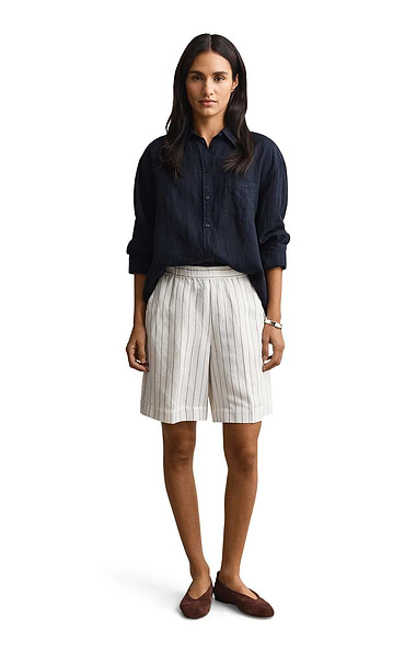 Ladies Gant Striped Linen Blend Shorts