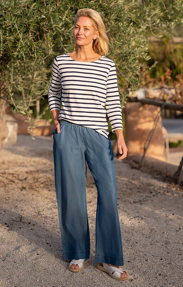 Ladies Tencel Denim Pull On Trousers