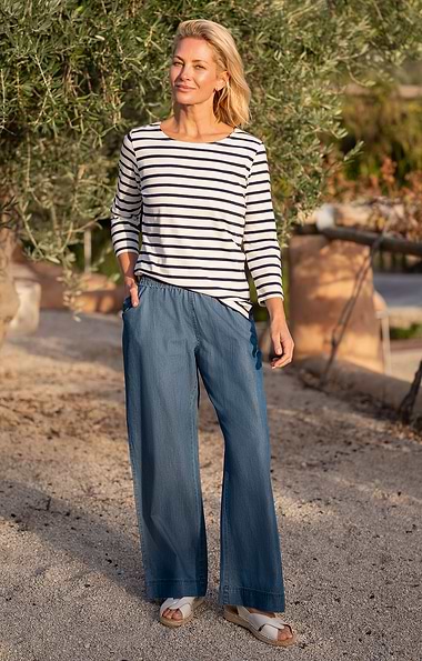 Ladies Tencel Denim Pull On Trousers