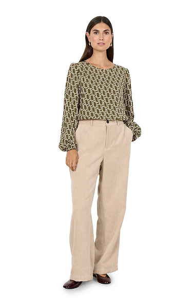Ladies Corduroy Wide Leg Trousers