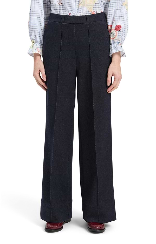 Ladies Vilagallo Stretch Denim Wide-Leg Trousers