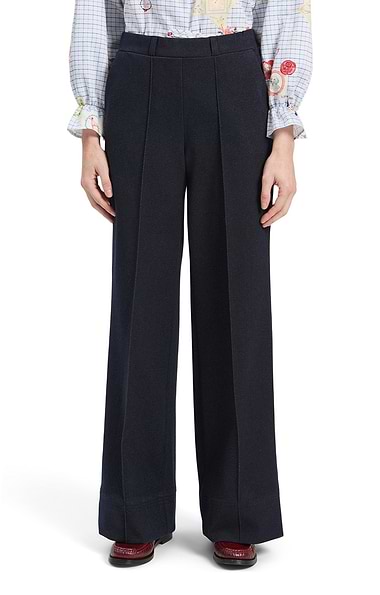 Ladies Vilagallo Stretch Denim Wide-Leg Trousers