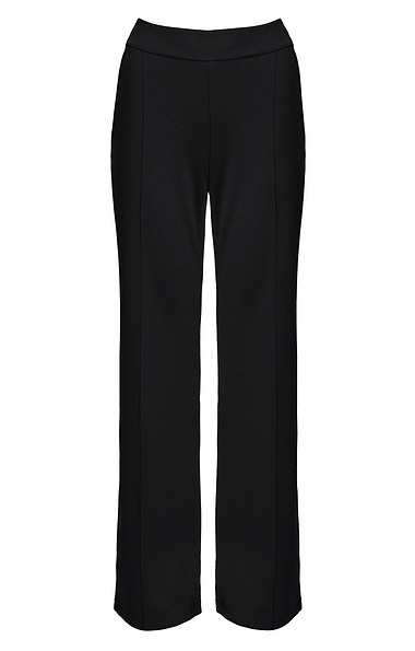 Ladies Pleat Front Comfort Wide Leg Trousers