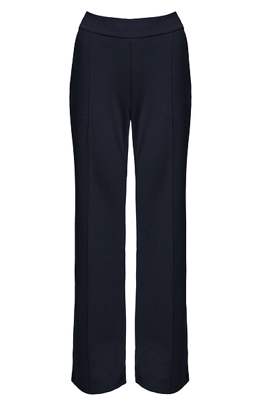 Ladies Pleat Front Comfort Wide Leg Trousers
