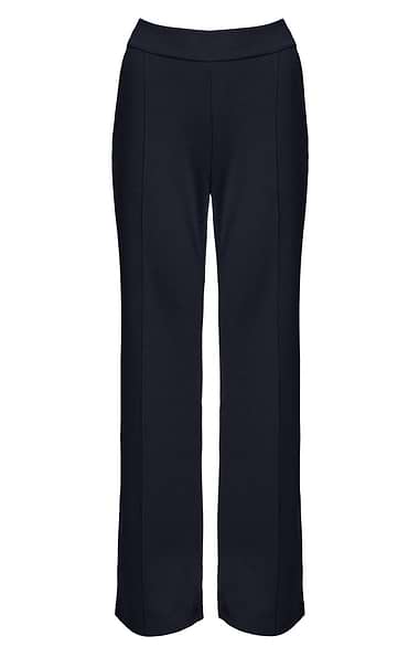 Ladies Pleat Front Comfort Wide Leg Trousers