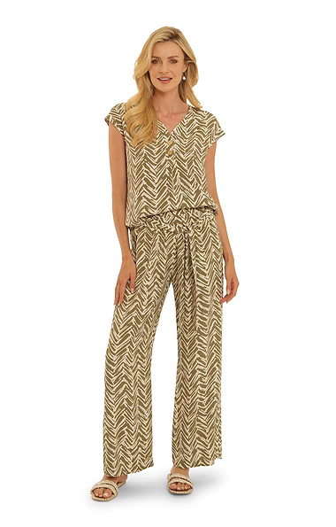 Ladies Pomodoro Chevron Print Trousers