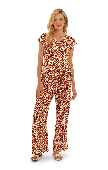 Ladies Pomodoro Chevron Print Trousers