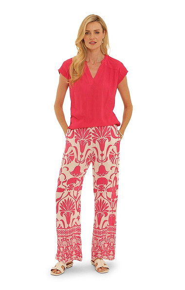 Ladies Pomodoro Goa Border Print Trousers