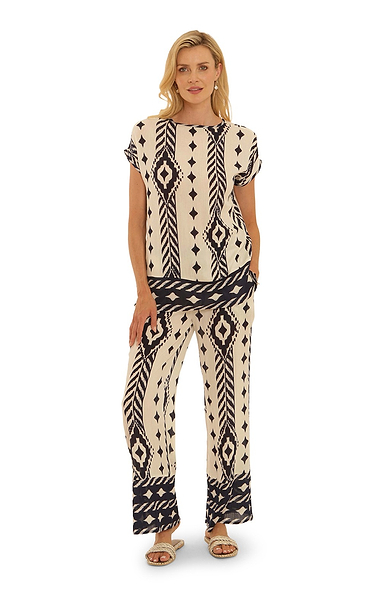 Ladies Pomodoro Negative Positive Print Trousers