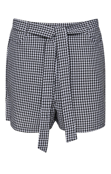 Ladies Yumi Gingham Tie Waist ShortS