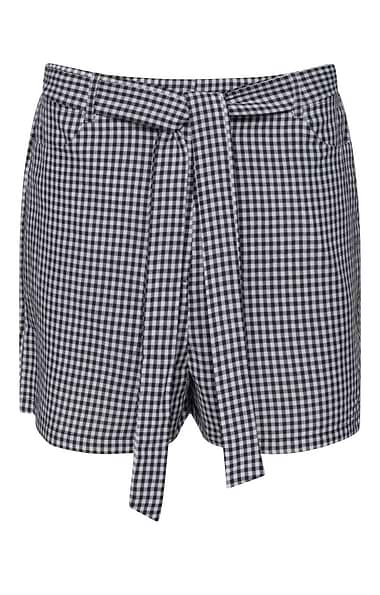 Ladies Yumi Gingham Tie Waist ShortS
