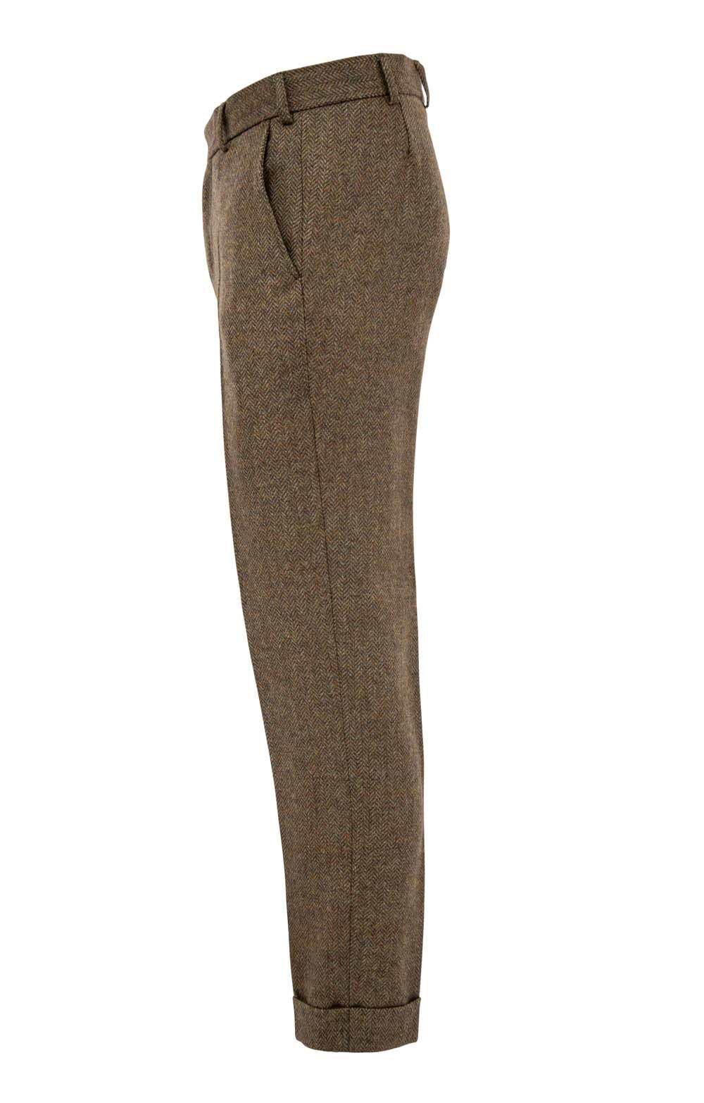 Men's Shetland Tweed Trousers, Green - House of Bruar