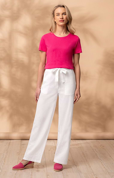 Ladies Linen Blend Trousers