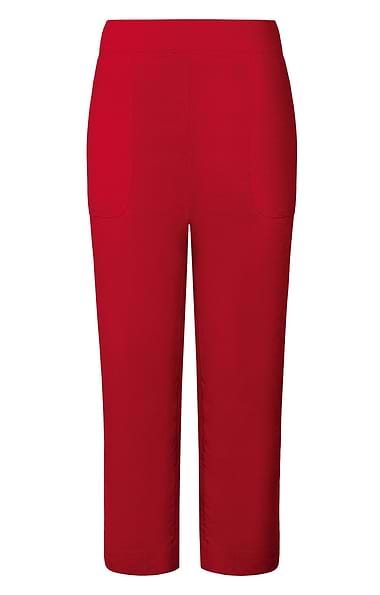 Ladies Linen Rich Cropped Side Button Trousers