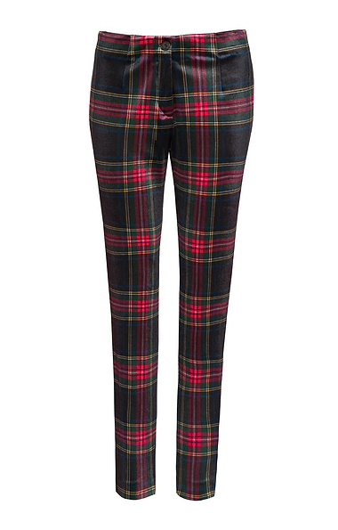 Ladies Velvet Tartan Pull-Ons