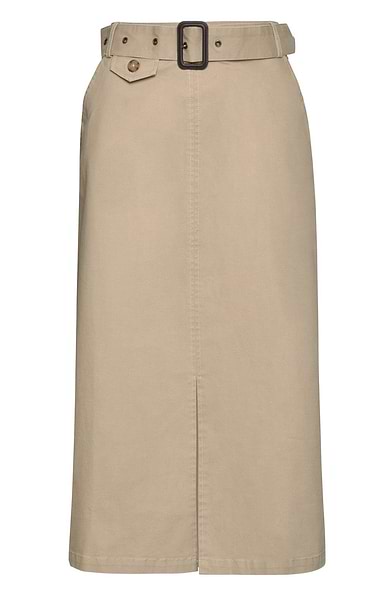 Ladies Stretch Cotton Long Chino Skirt