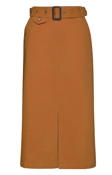 Ladies Stretch Cotton Long Chino Skirt