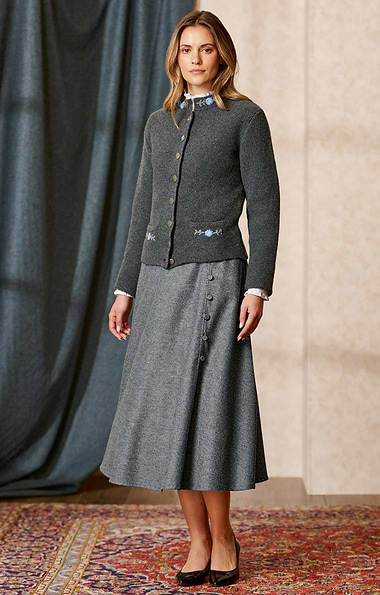 Ladies Button Swing Flannel Skirt