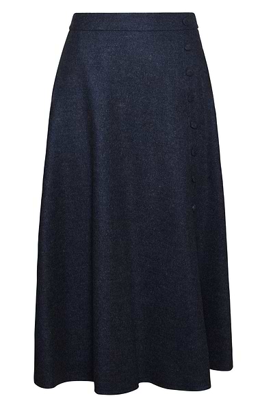 Ladies Button Swing Flannel Skirt