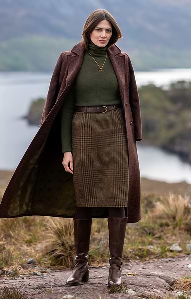 Ladies British Tweed Tailored Skirt