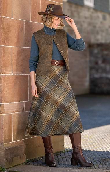 Ladies Tweed Bias Cut Skirt