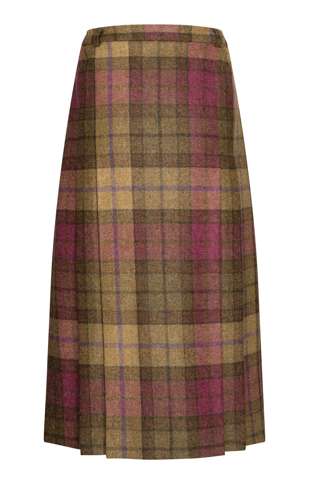 Ladies Tweed Horn Button Skirt, Green - House of Bruar