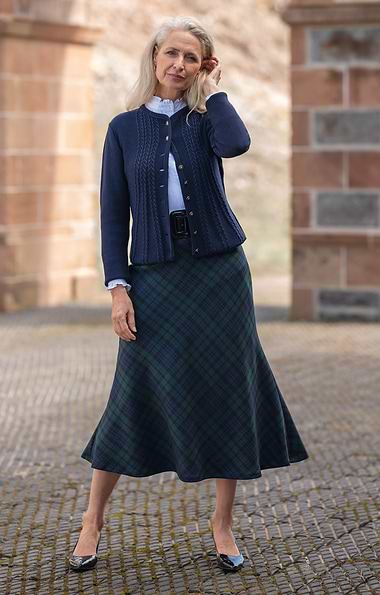 Ladies Plaid Bias Skirt