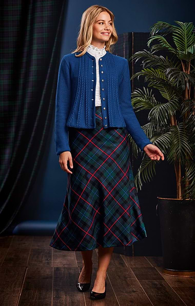 Ladies Plaid Bias Skirt